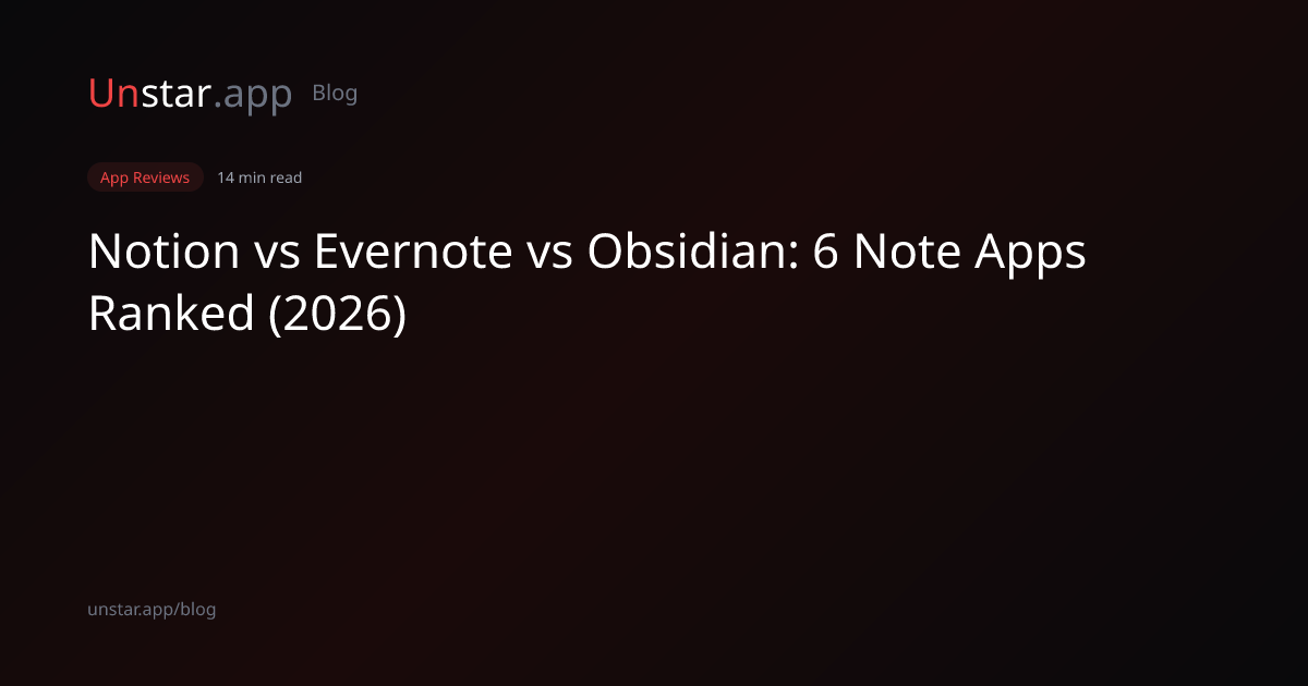 Notion vs Evernote vs Obsidian vs Apple Notes vs OneNote: Ranked (2026 ...
